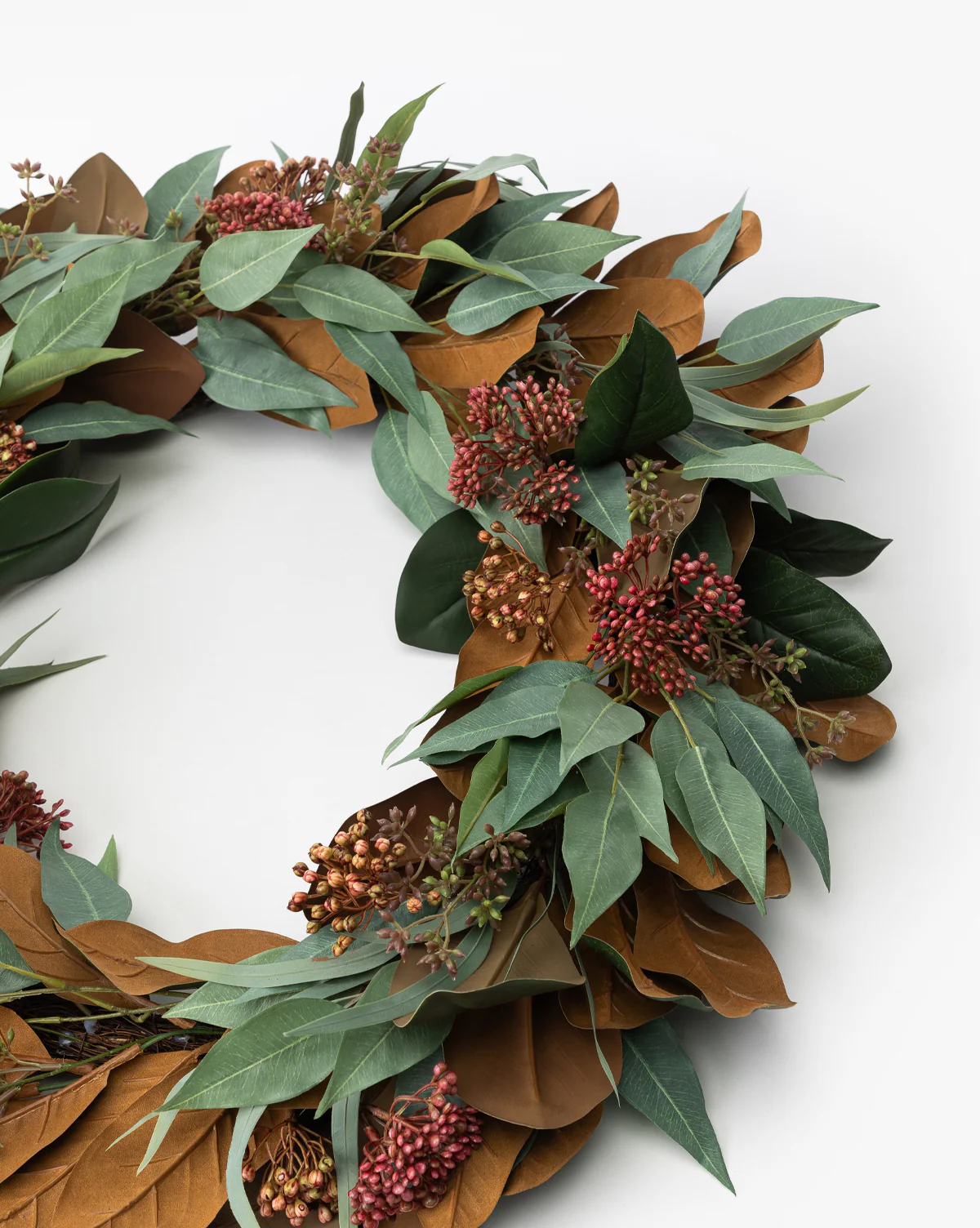 30" Faux Magnolia & Eucalyptus Wreath - Image 7