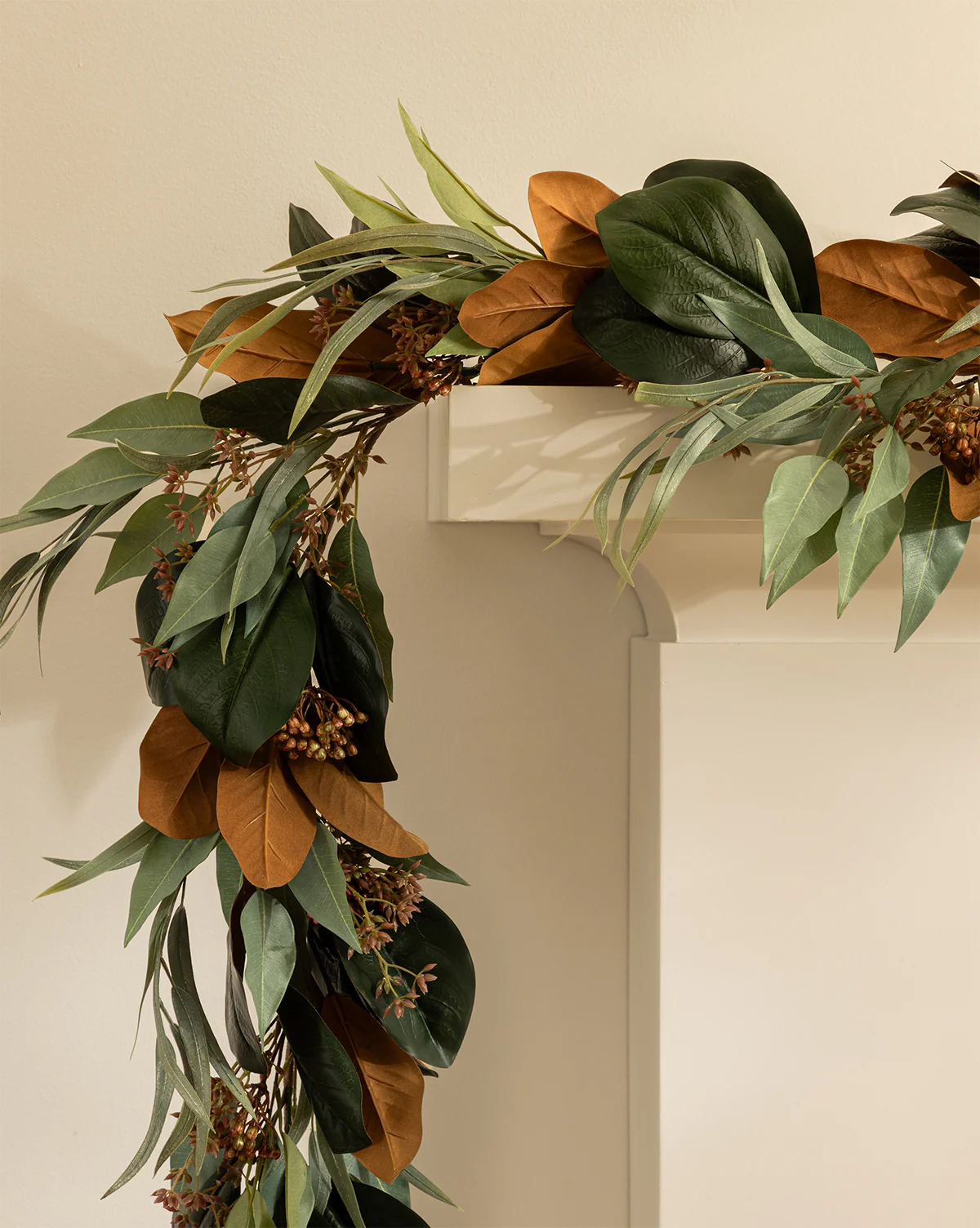 Faux Magnolia & Eucalyptus Garland - Image 3