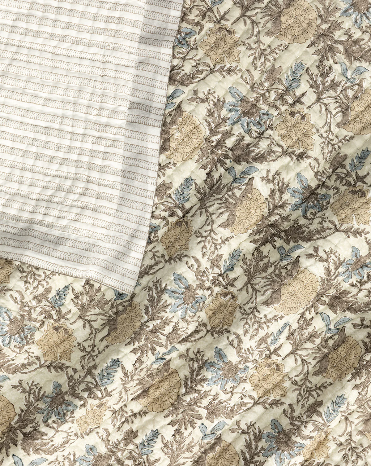 Audrey Tan Block Print Quilt - Image 5