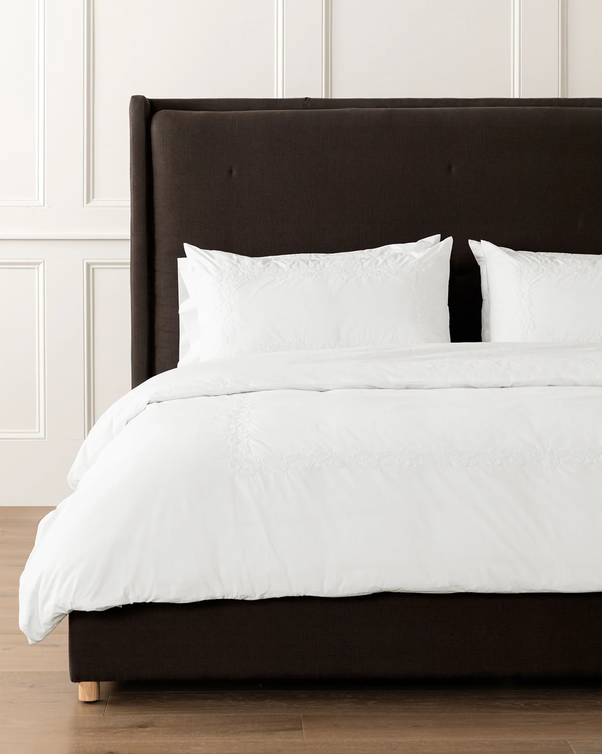 Bianca Organic Percale Embroidered Duvet Cover