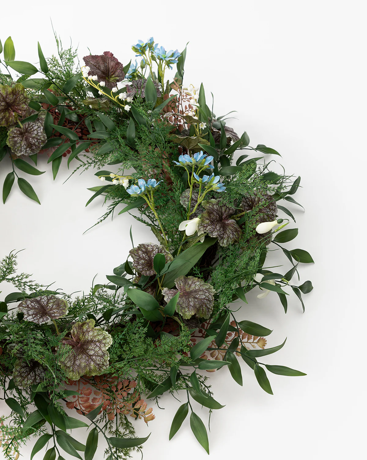 Faux Fern & Begonia Wreath - Image 3