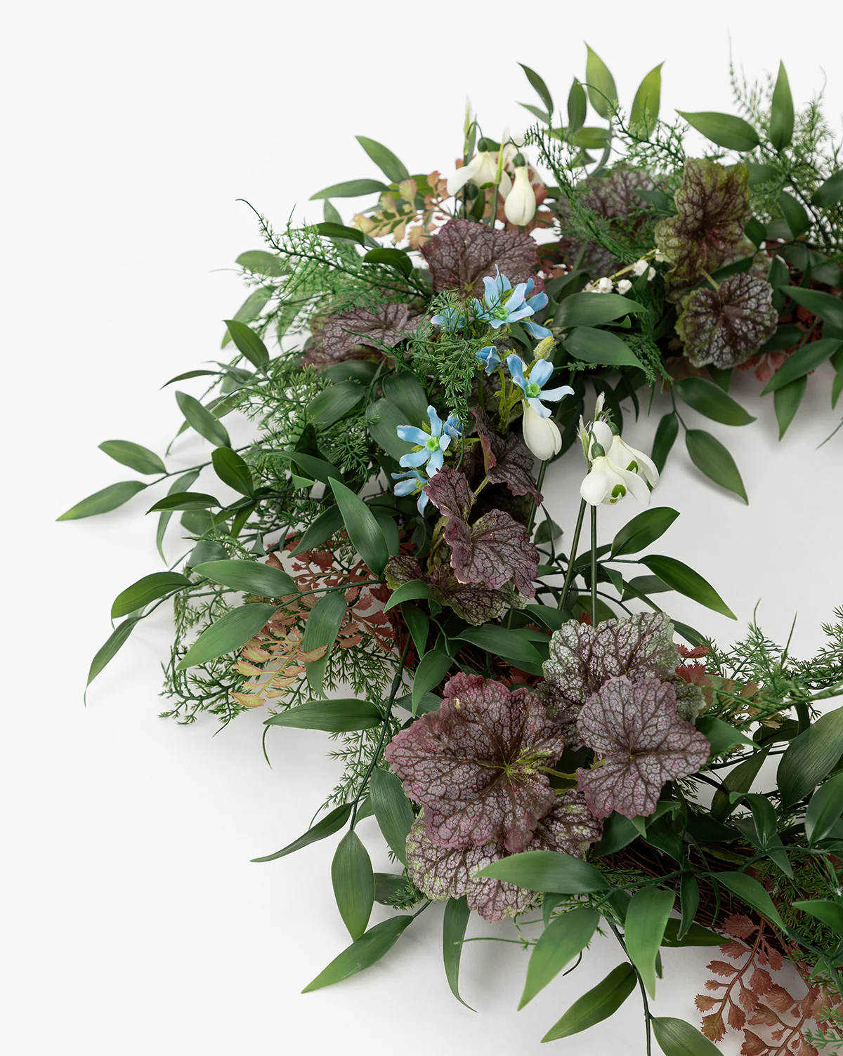 Faux Fern & Begonia Wreath - Image 4