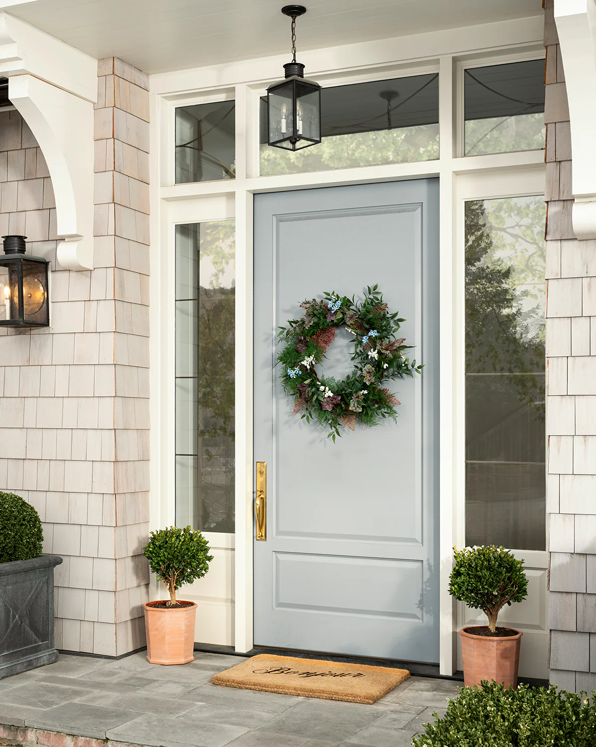 Faux Fern & Begonia Wreath - Image 5