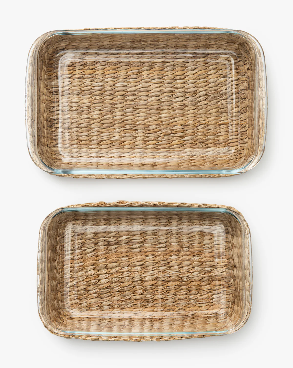 Glass Baking Dishes with Hand-Woven Lattice (Set of 2) - Image 2