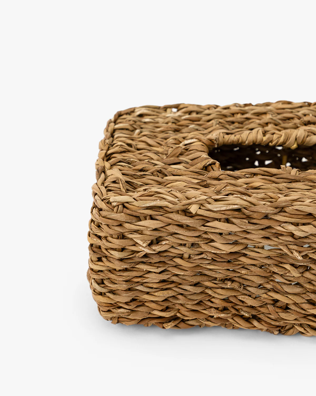 Hand-Woven Seagrass Tissue Box Cover - Image 3