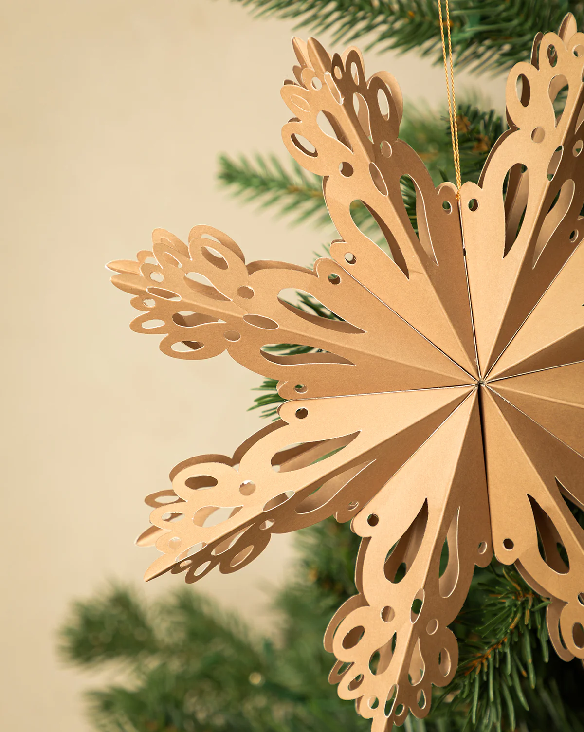 Handmade Assorted Recycled Paper Snowflakes (Set of 3) - Image 3