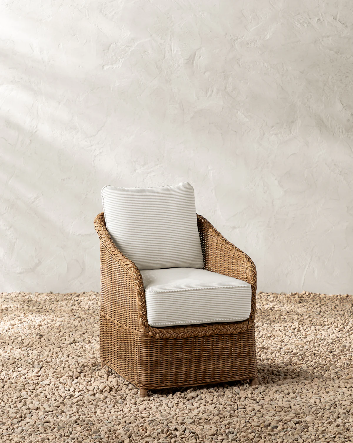 Haviland Outdoor Dining Chair with Perennials Taupe Stripe - Image 5