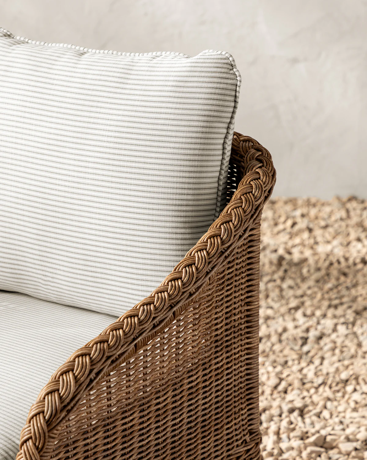 Haviland Outdoor Dining Chair with Perennials Taupe Stripe - Image 7