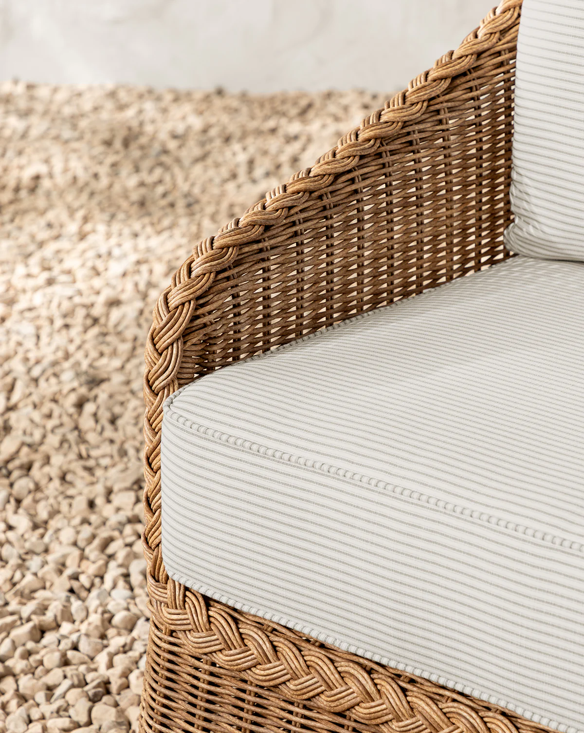 Haviland Outdoor Dining Chair with Perennials Taupe Stripe - Image 8