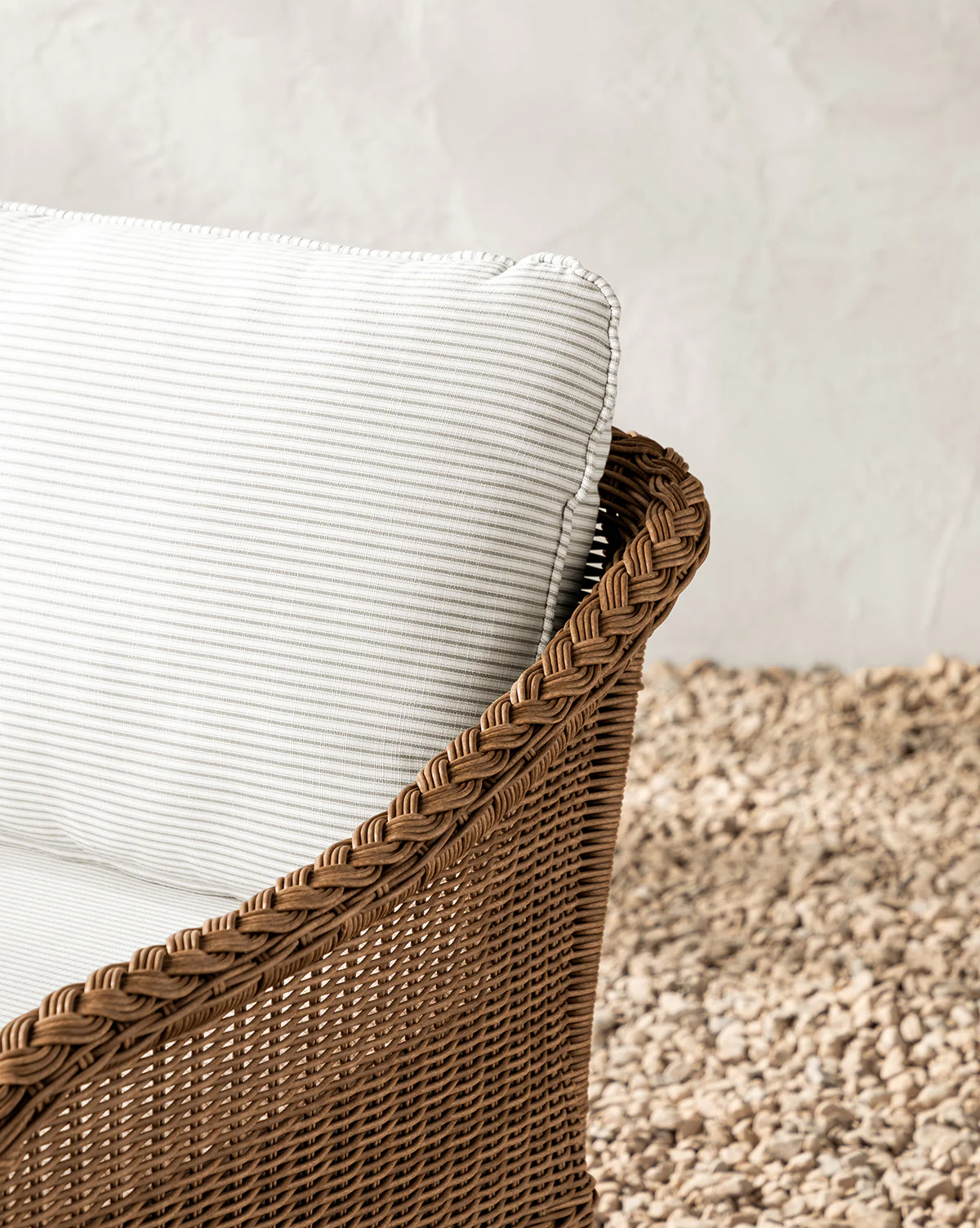 Haviland Outdoor Lounge Chair with Perennials Taupe Stripe - Image 4