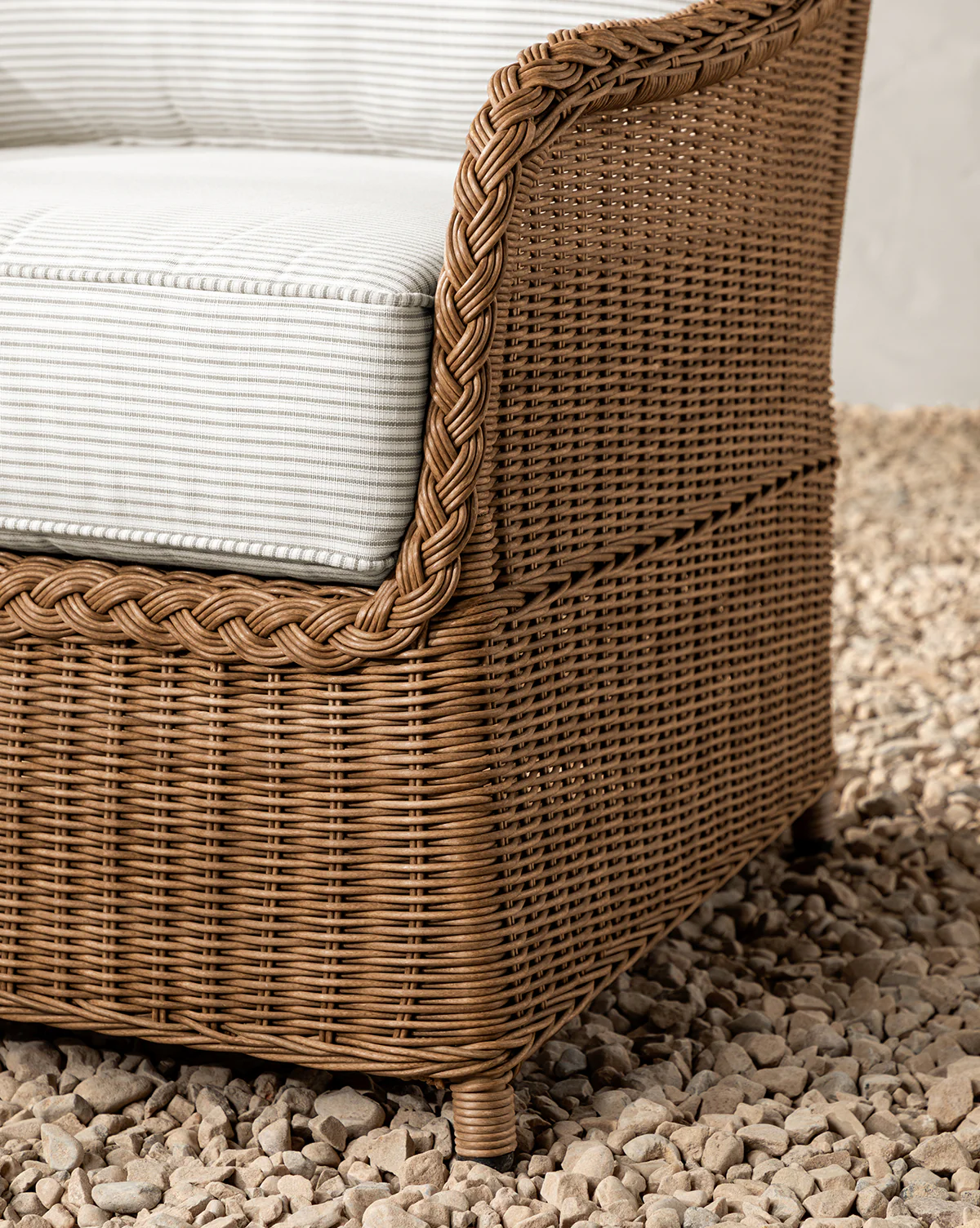 Haviland Outdoor Lounge Chair with Perennials Taupe Stripe - Image 5