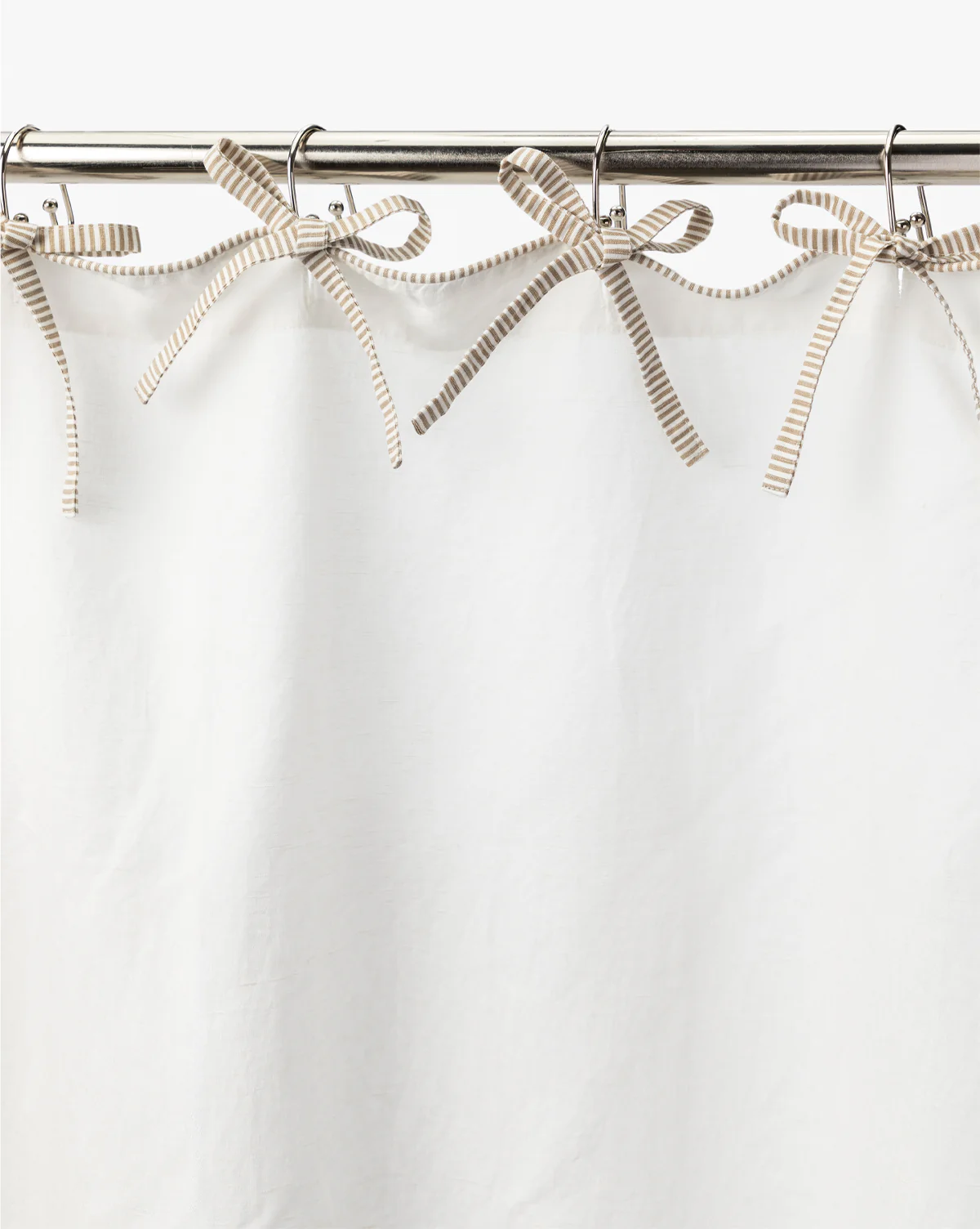 Lillian Shower Curtain with Striped Ties - Image 2