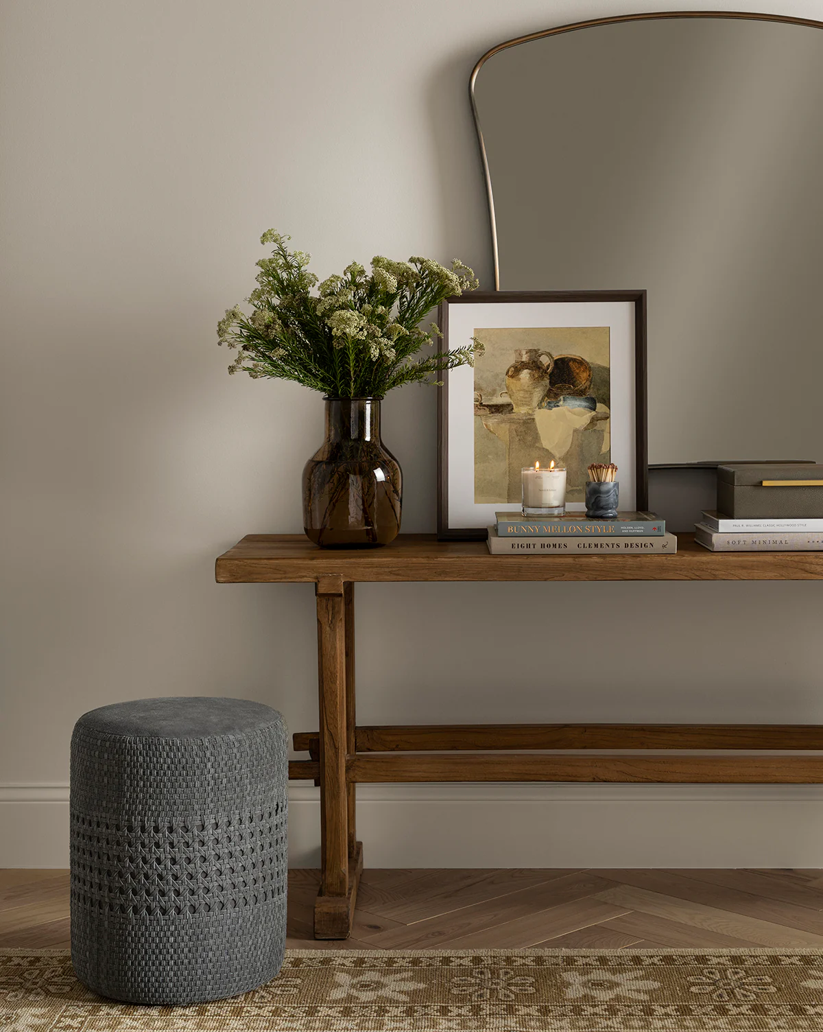 Longmont Suede Ottoman - Image 2