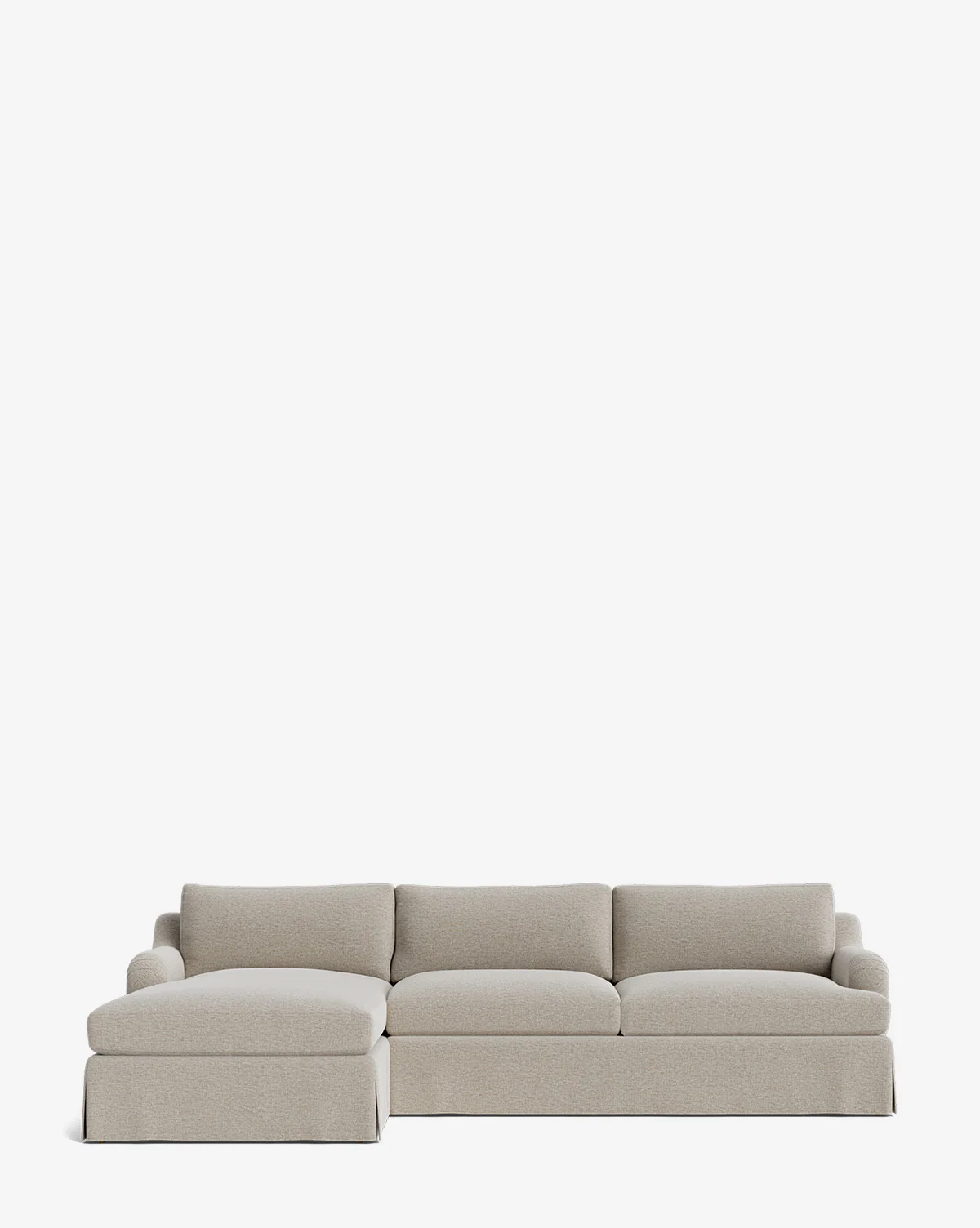 Lucille Skirted English Roll Arm Chaise Sectional - Image 4