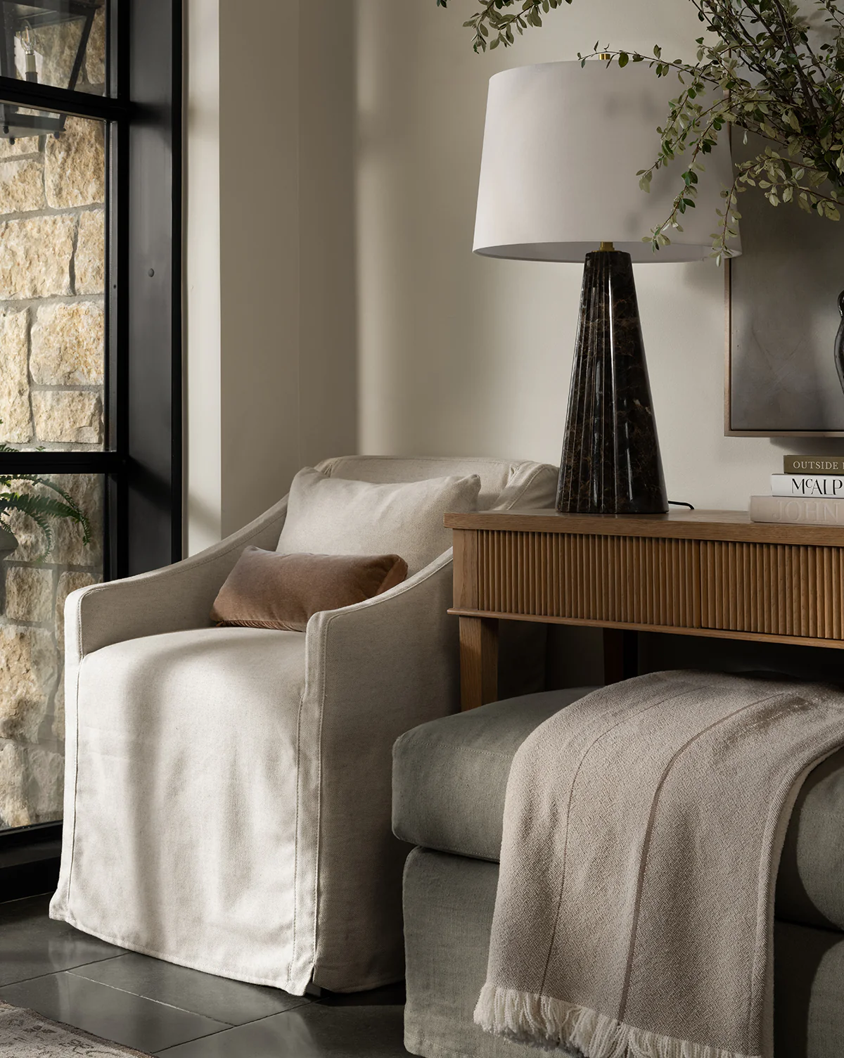 Olivier Slipcover Dining Arm Chair - Image 3