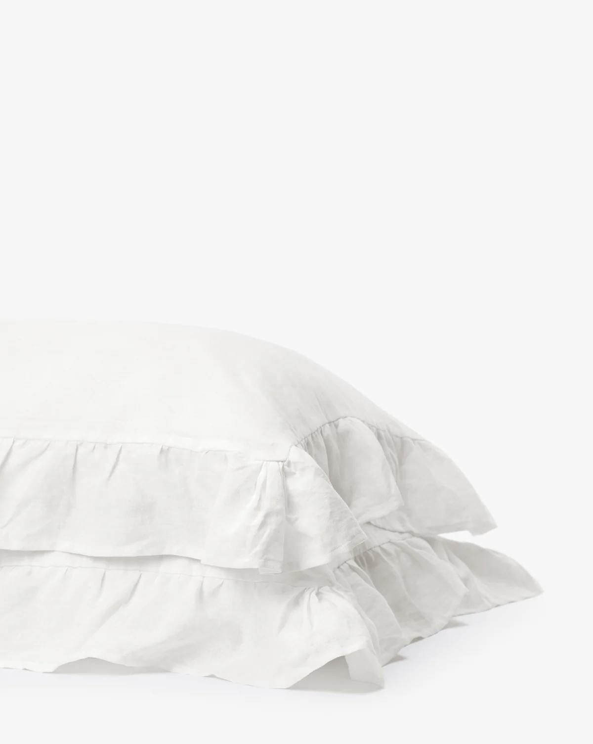 Ruffle White Linen Shams (Set of 2) - Image 3