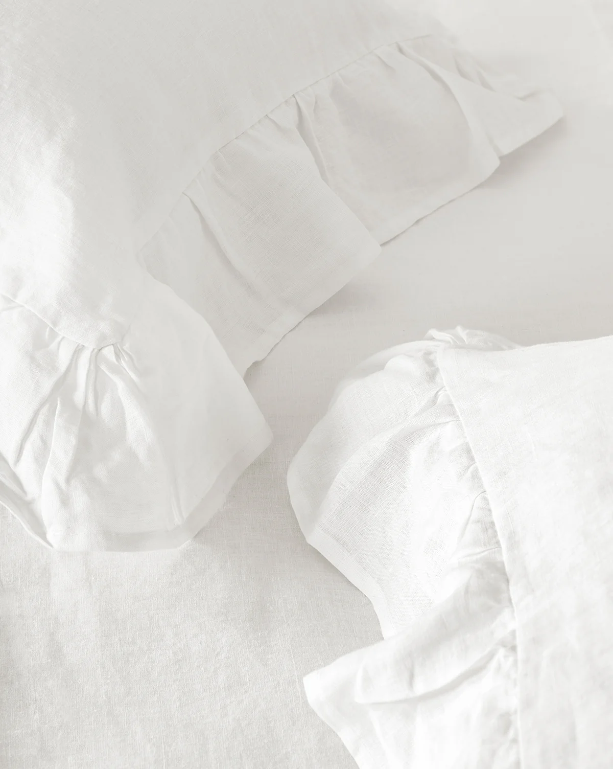 Ruffle White Linen Shams (Set of 2) - Image 6