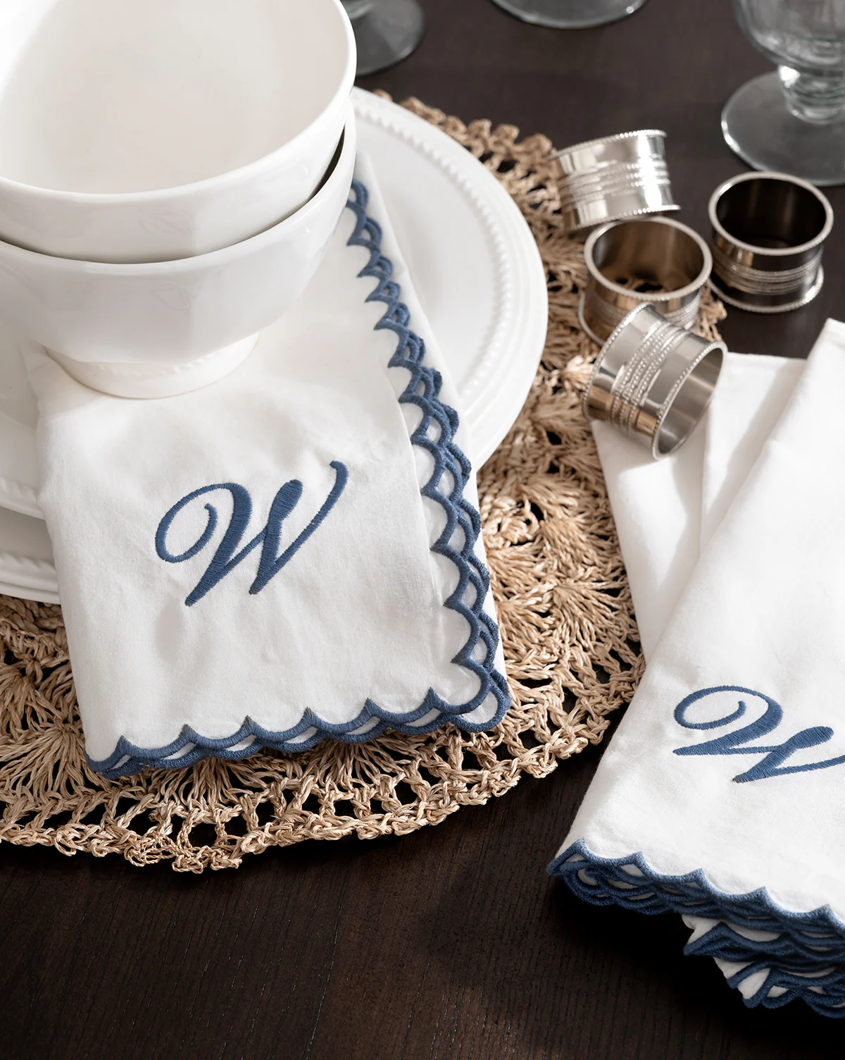 Scallop Border Napkins (Set of 4) - Image 3