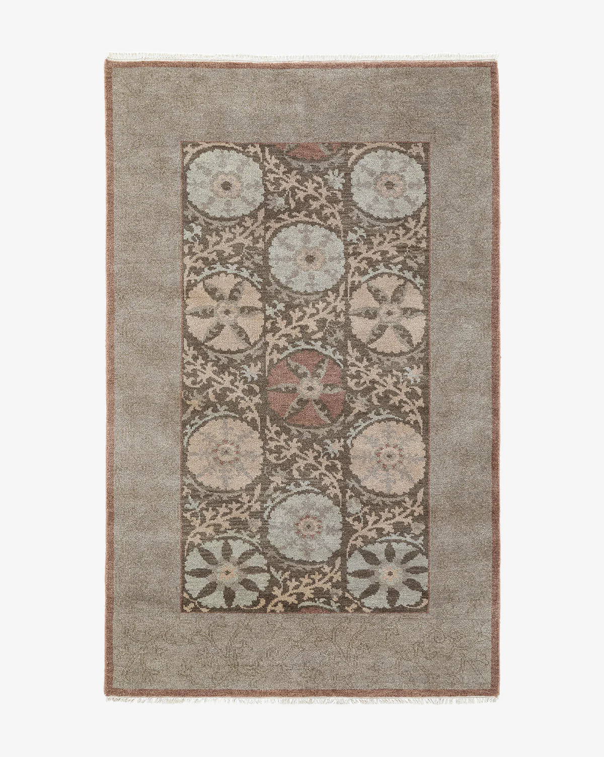 Suzani Hand-Knotted Wool Rug - Image 8