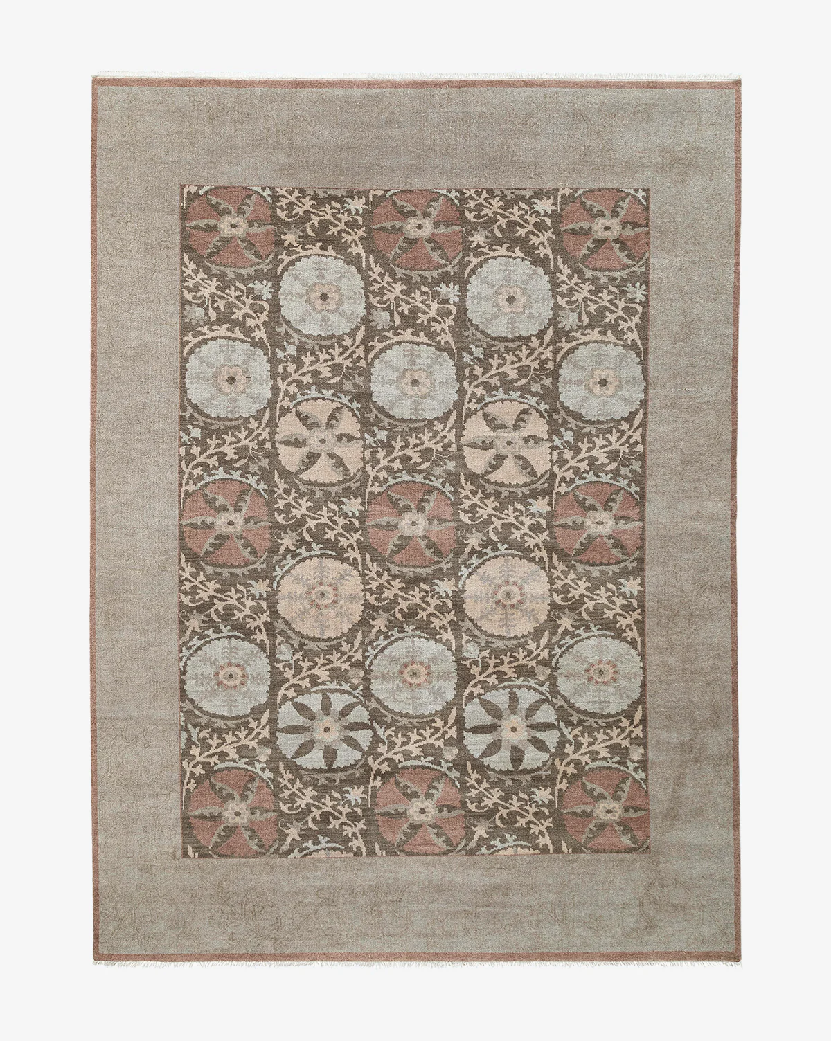 Suzani Hand-Knotted Wool Rug - Image 9