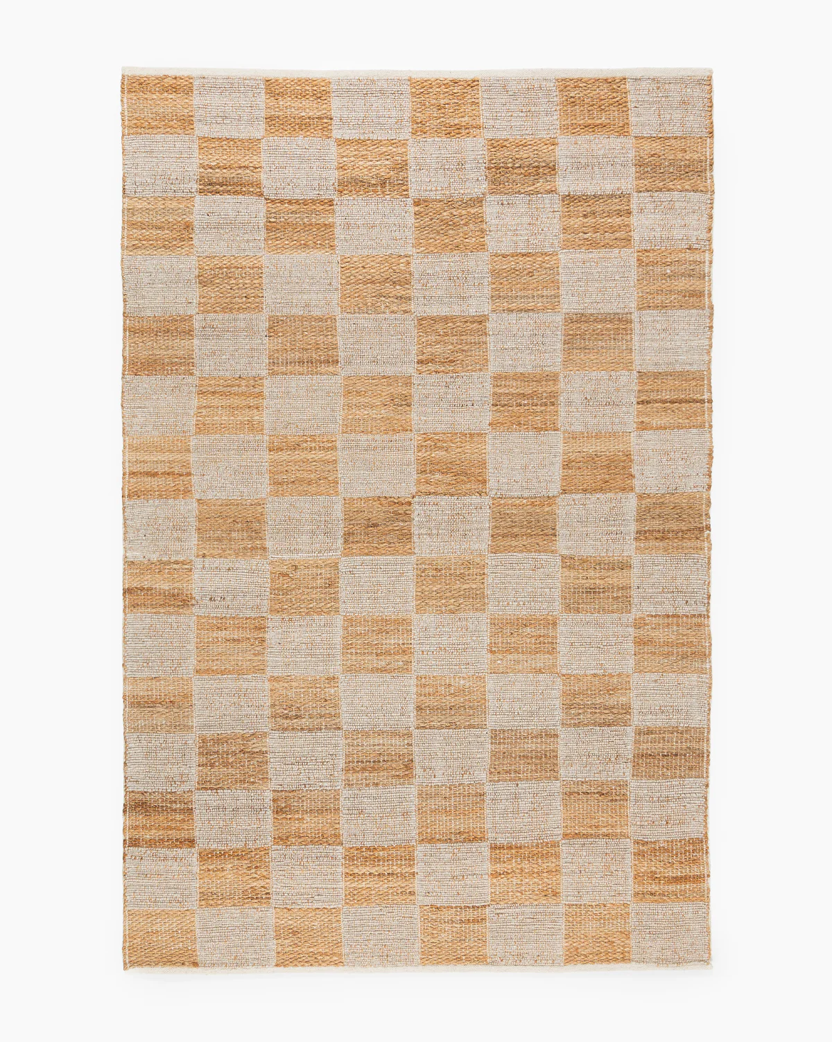 Wool & Jute Handwoven Checkered Rug - Image 11