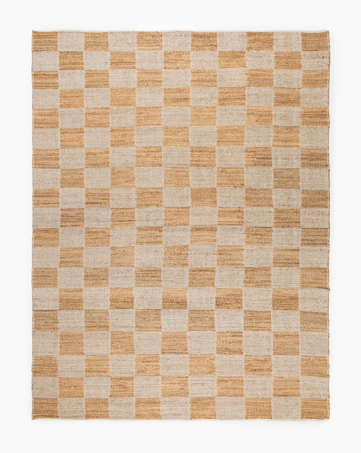 Wool & Jute Handwoven Checkered Rug - Image 12