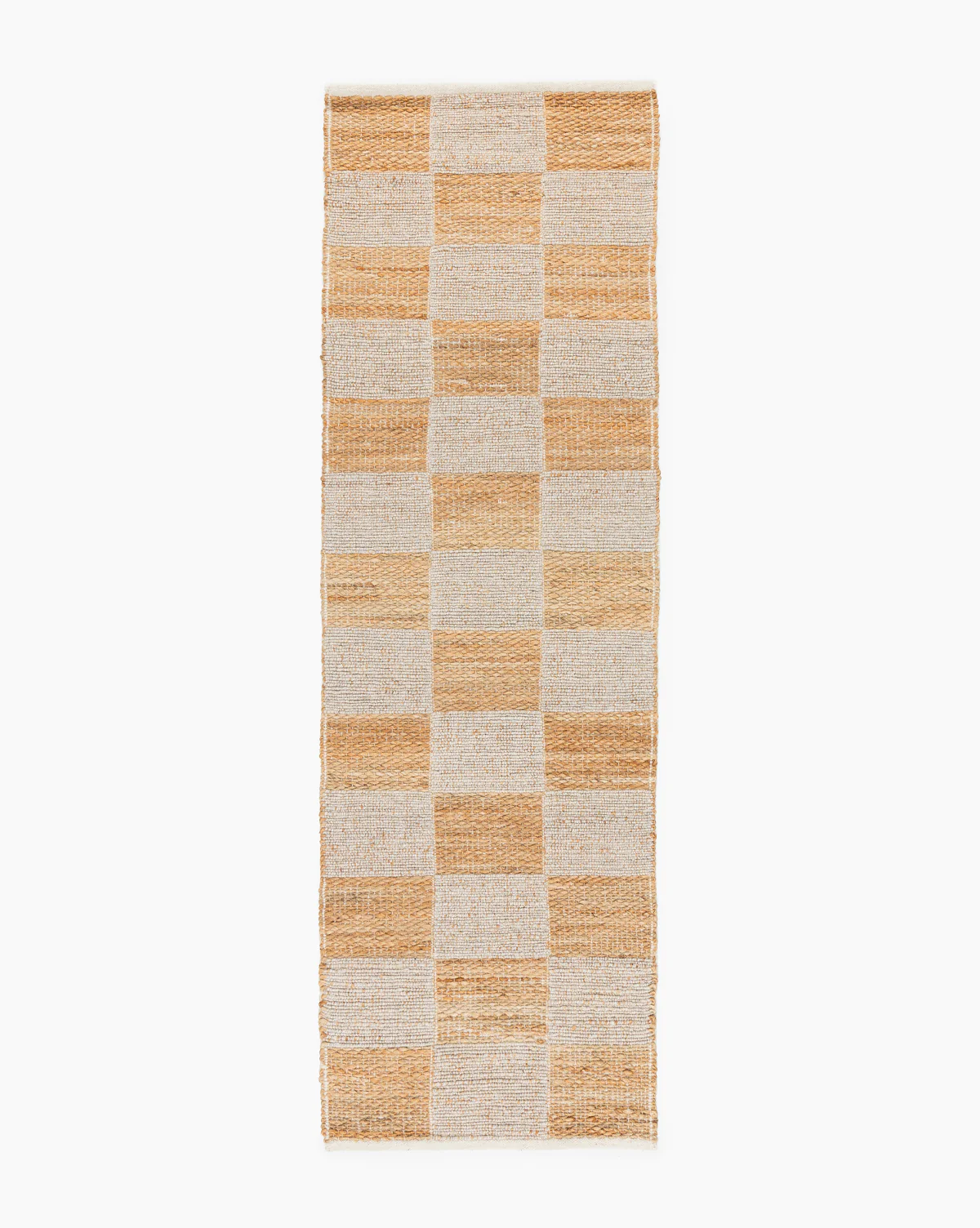 Wool & Jute Handwoven Checkered Rug - Image 9